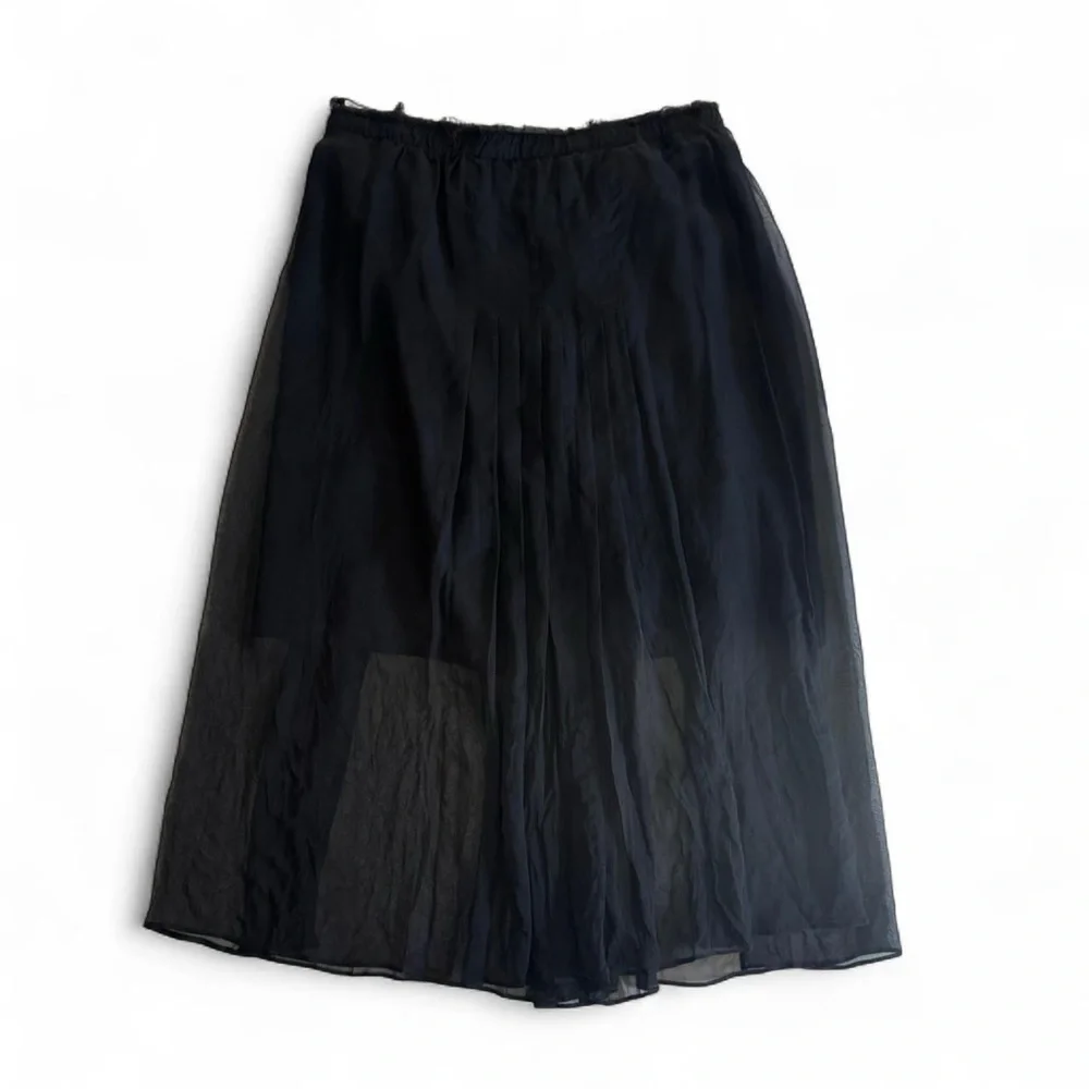 Raquel Allegra - Chiffon Gauze Black Maxi Wrap Skirt - SZ 3 - Picture 2 of 6